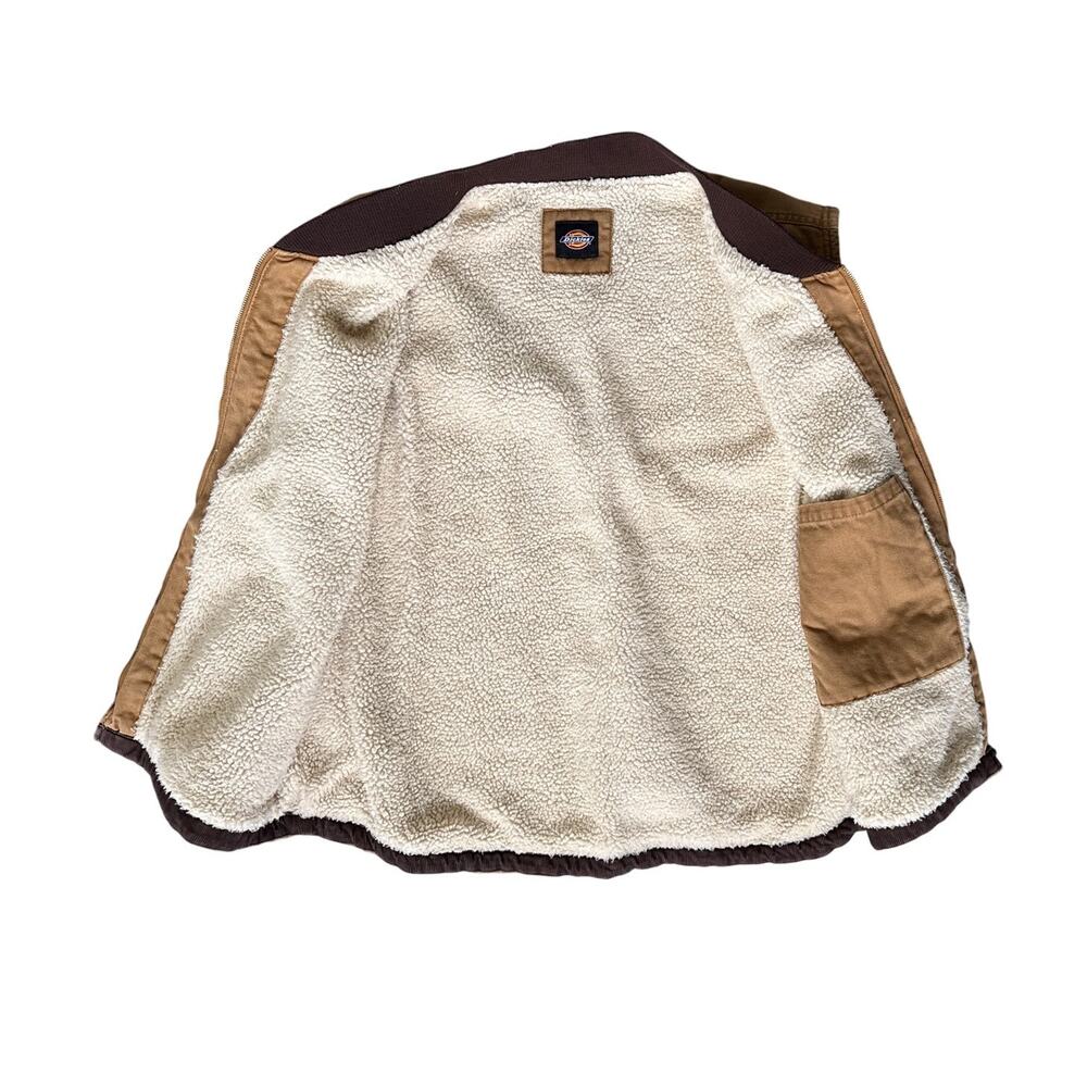 Dickies Mens Duck Canvas Sherpa Lined Work Vest Brown Size 2XL XXL - Picture 4 of 7